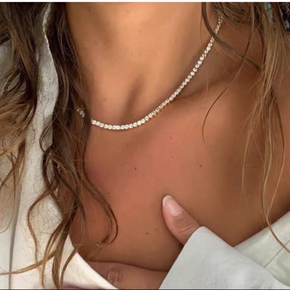 18K gold plated tennis choker